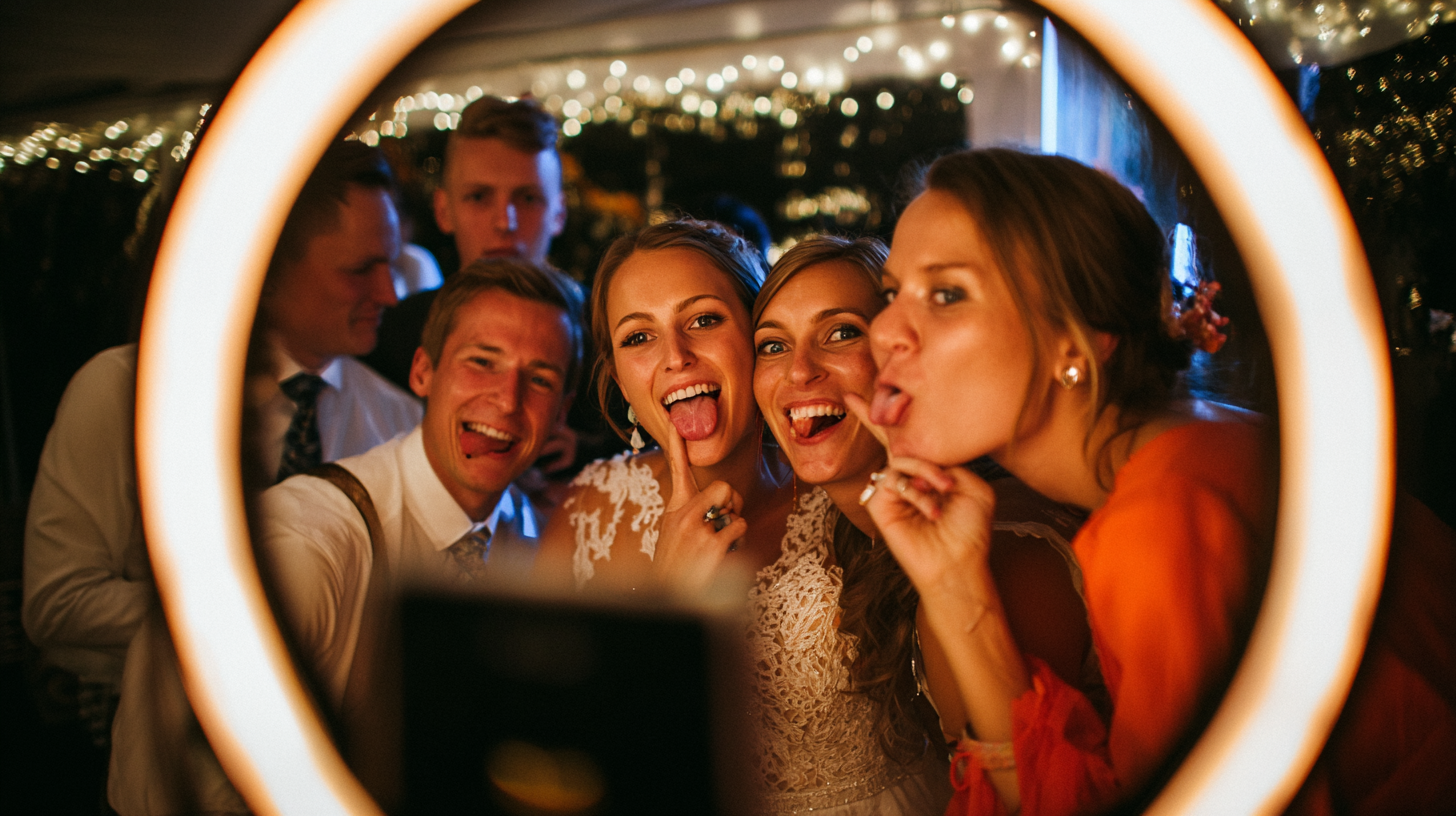 Moderne Fotobox mit LED-Ringlicht